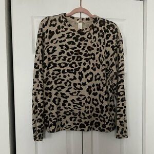 H&M Animal Print Long Sleeve Top - Black and Brown